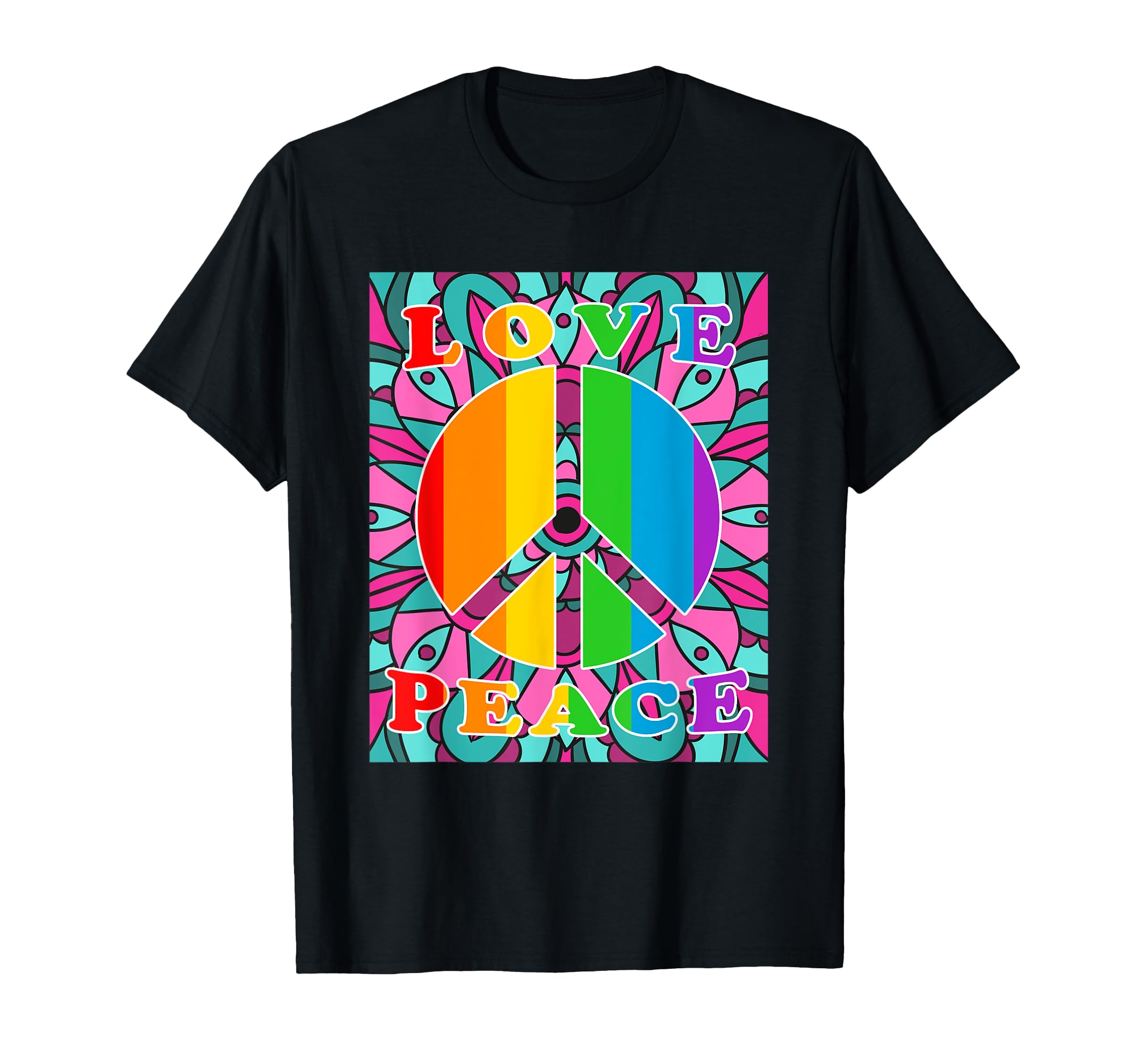 Peace Sign Love 70S Hippie Costume T-Shirt - Streetwear Style Unisex - T-Shirt, Sweatshirt, Hoodie