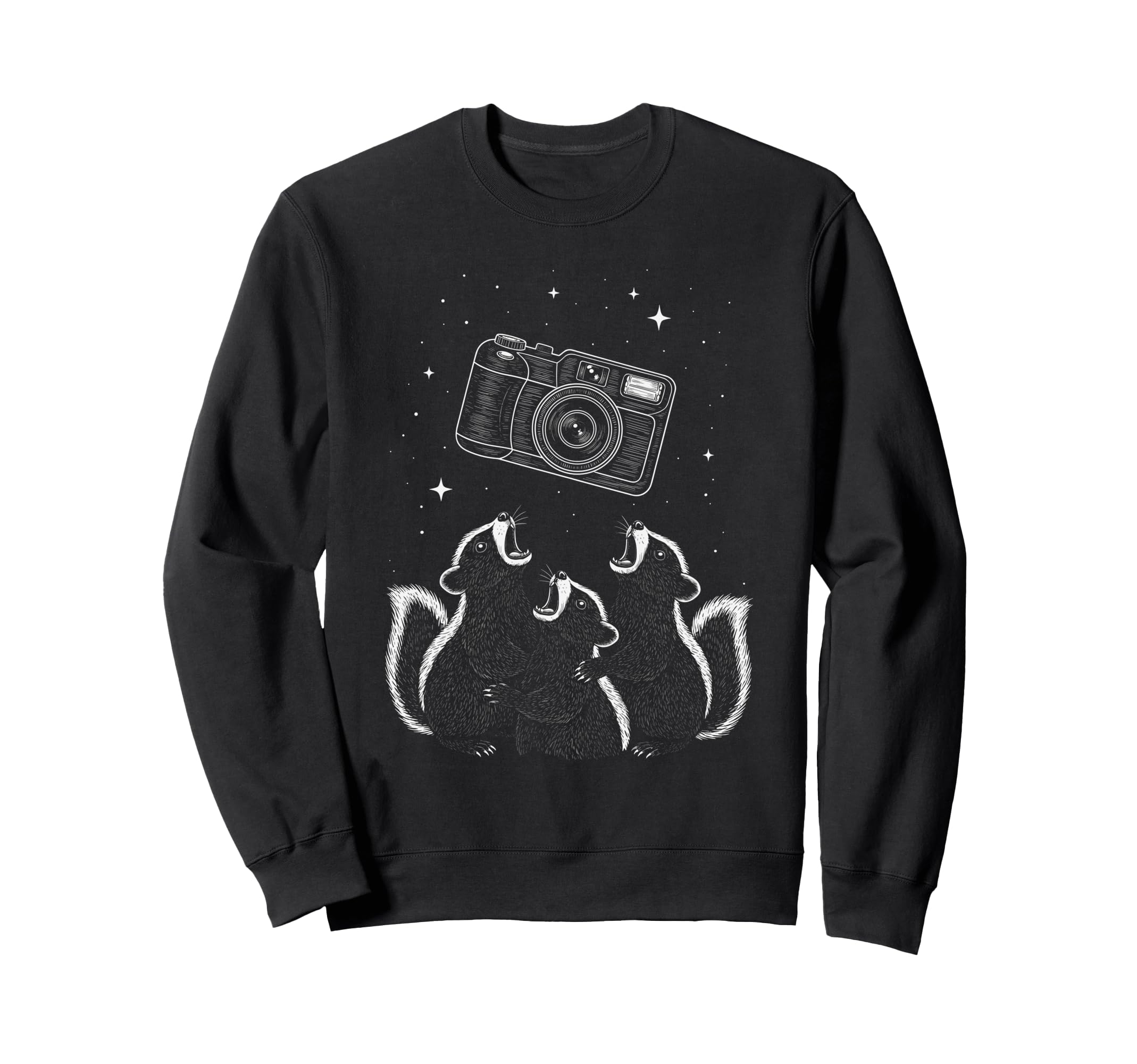 Funny Skunk Photographers Howling Sweatshirt - Custom Art Print for Adults - T-Shirt, Sweatshirt, Hoodie