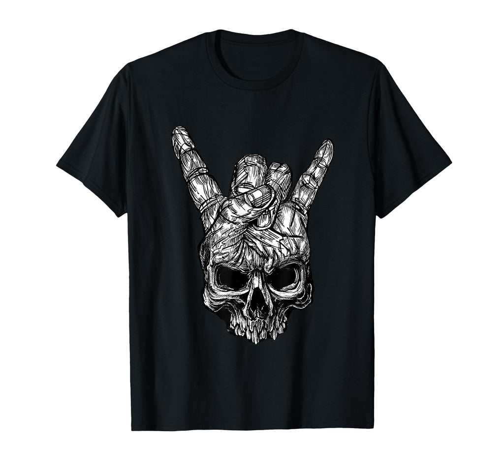 Skull Hand Heavy Rock Music Skull Devil T-Shirt - Unique Graphic Unisex - T-Shirt, Sweatshirt, Hoodie