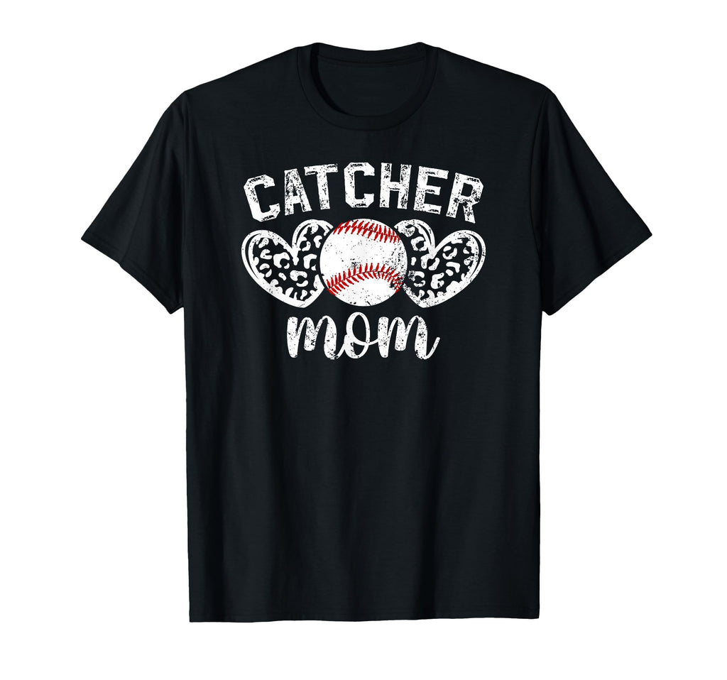 Baseball Catcher Mom Hearts Mom Baseball T-Shirt - Unique Graphic Unisex - T-Shirt, Sweatshirt, Hoodie