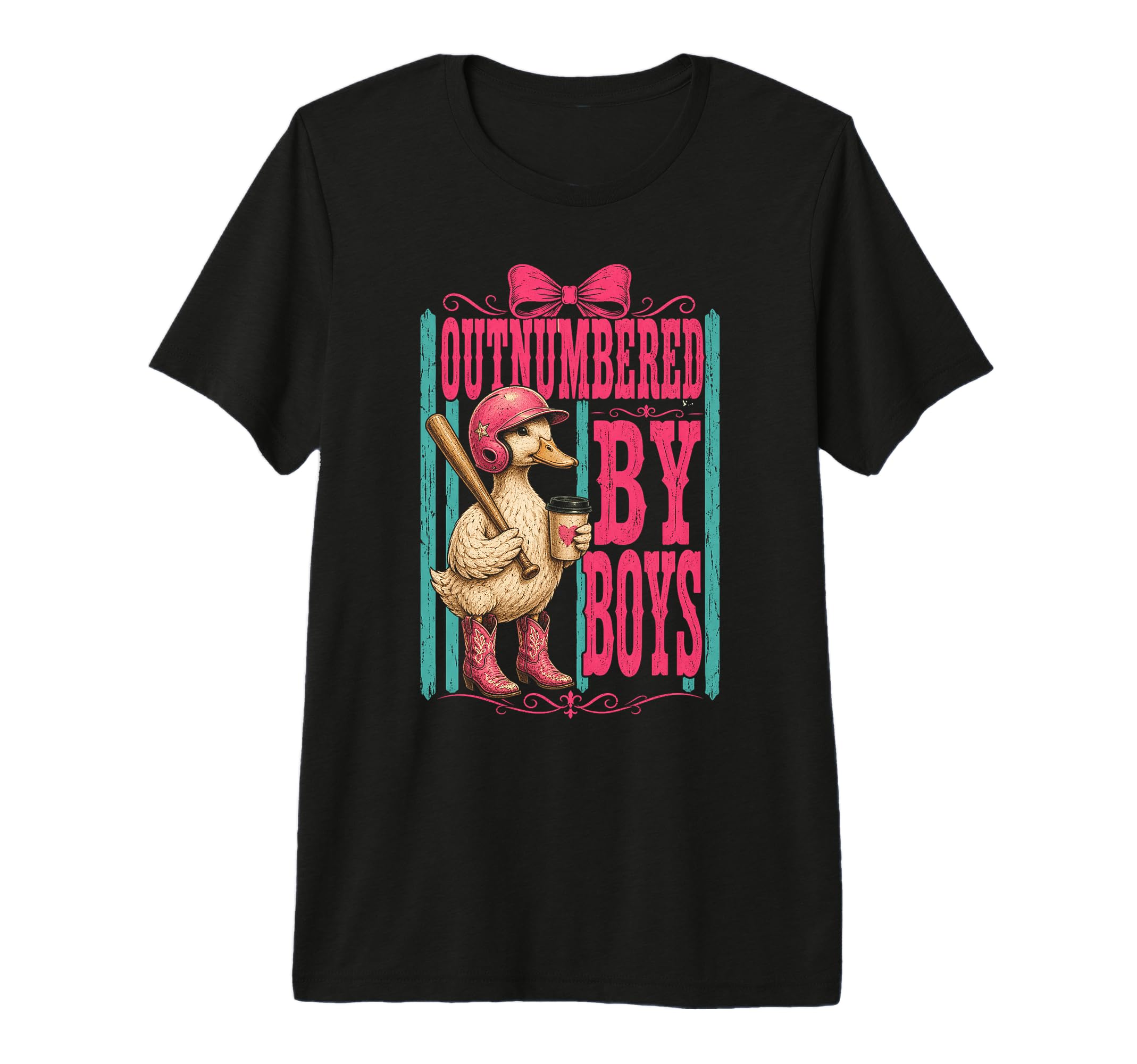 Outnumbered Funny Duck Mom Baseball Tri T-Shirt - Unique Graphic Men Women - T-Shirt, Sweatshirt, Hoodie