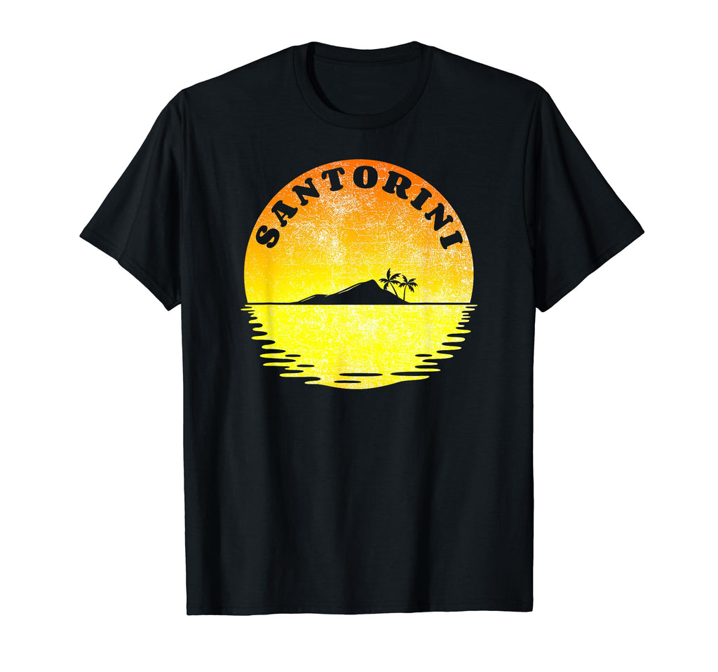 Santorini Island Greece Distressed T-Shirt - Minimalist Print Men Women - T-Shirt, Sweatshirt, Hoodie