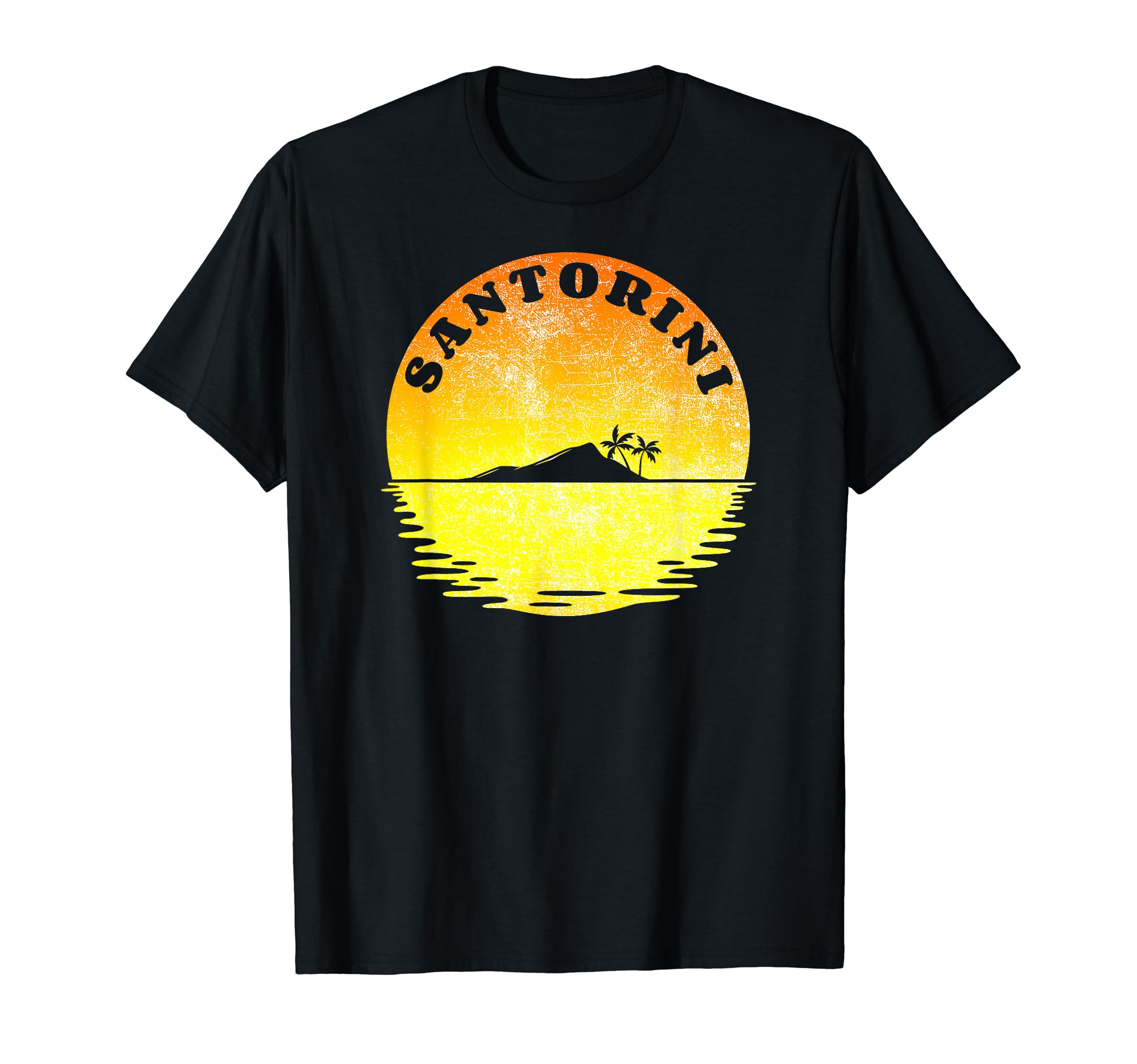 Santorini Island Greece Distressed T-Shirt - Minimalist Print Men Women - T-Shirt, Sweatshirt, Hoodie