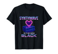 Synthwave Is New Black Neon Vhs Heart T-Shirt - Streetwear Style for Adults - T-Shirt, Sweatshirt, Hoodie
