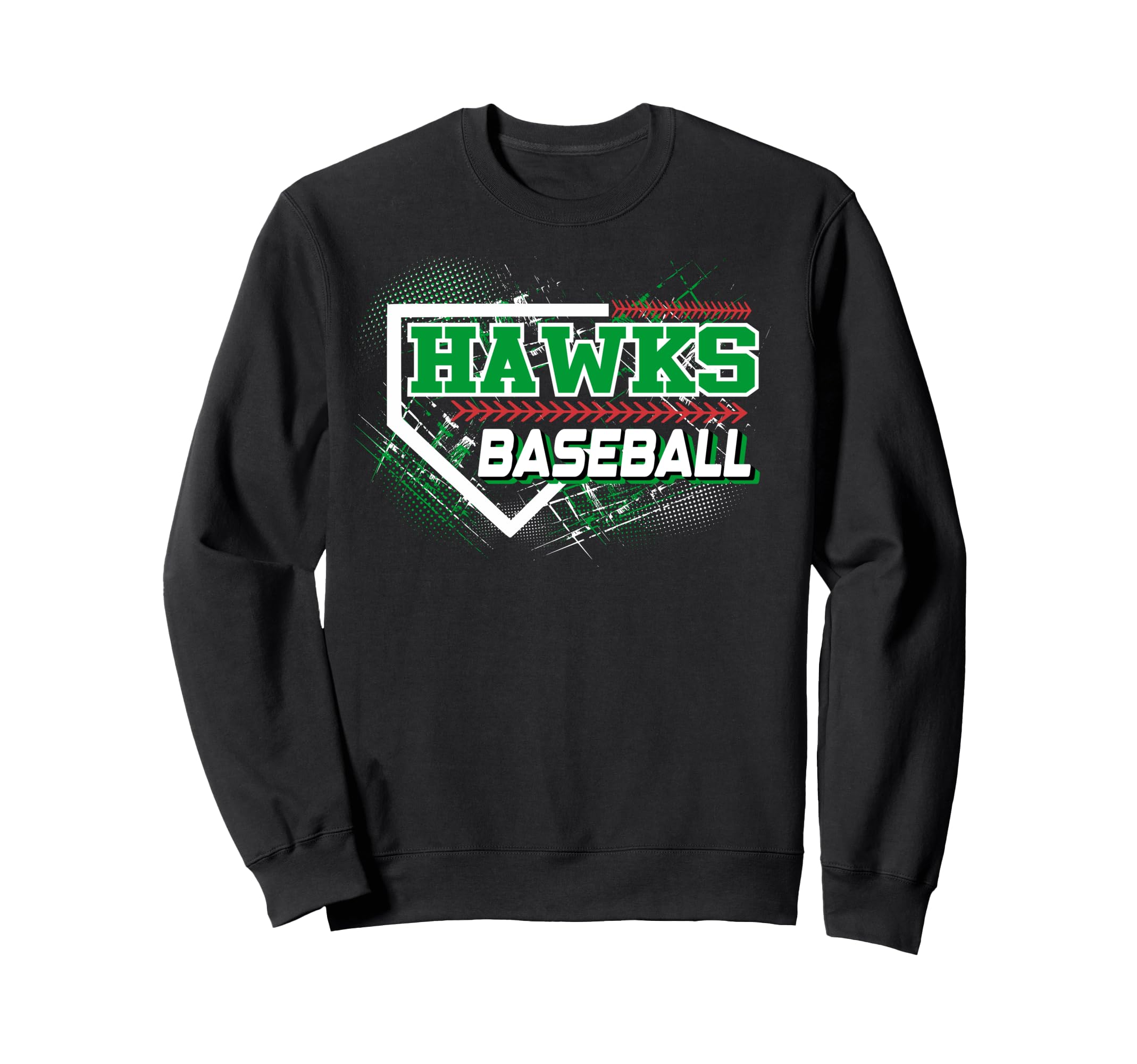 Hawks Baseball Home Plate Green Sweatshirt - Custom Art Print Men Women - T-Shirt, Sweatshirt, Hoodie