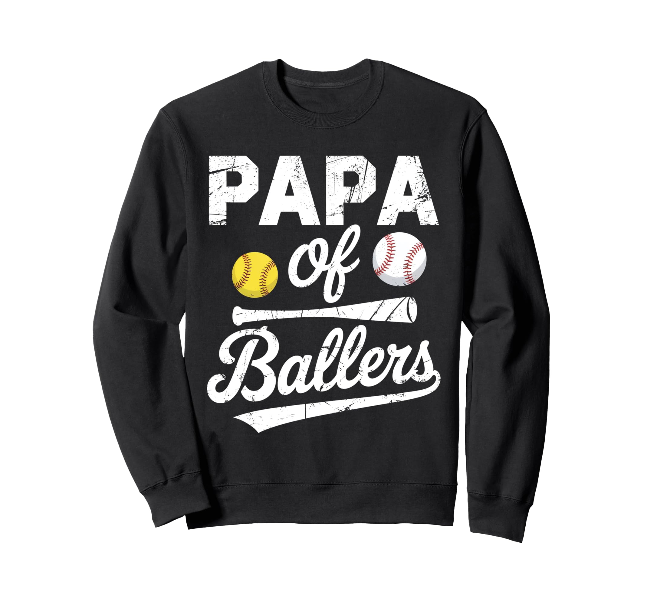 Papa Ballers Papa Baseball And Sweatshirt - Fun Novelty Design Unisex - T-Shirt, Sweatshirt, Hoodie