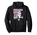 70Th Birthday Roller Skate Party Unicorn Hoodie - Graphic Print for Adults - T-Shirt, Sweatshirt, Hoodie