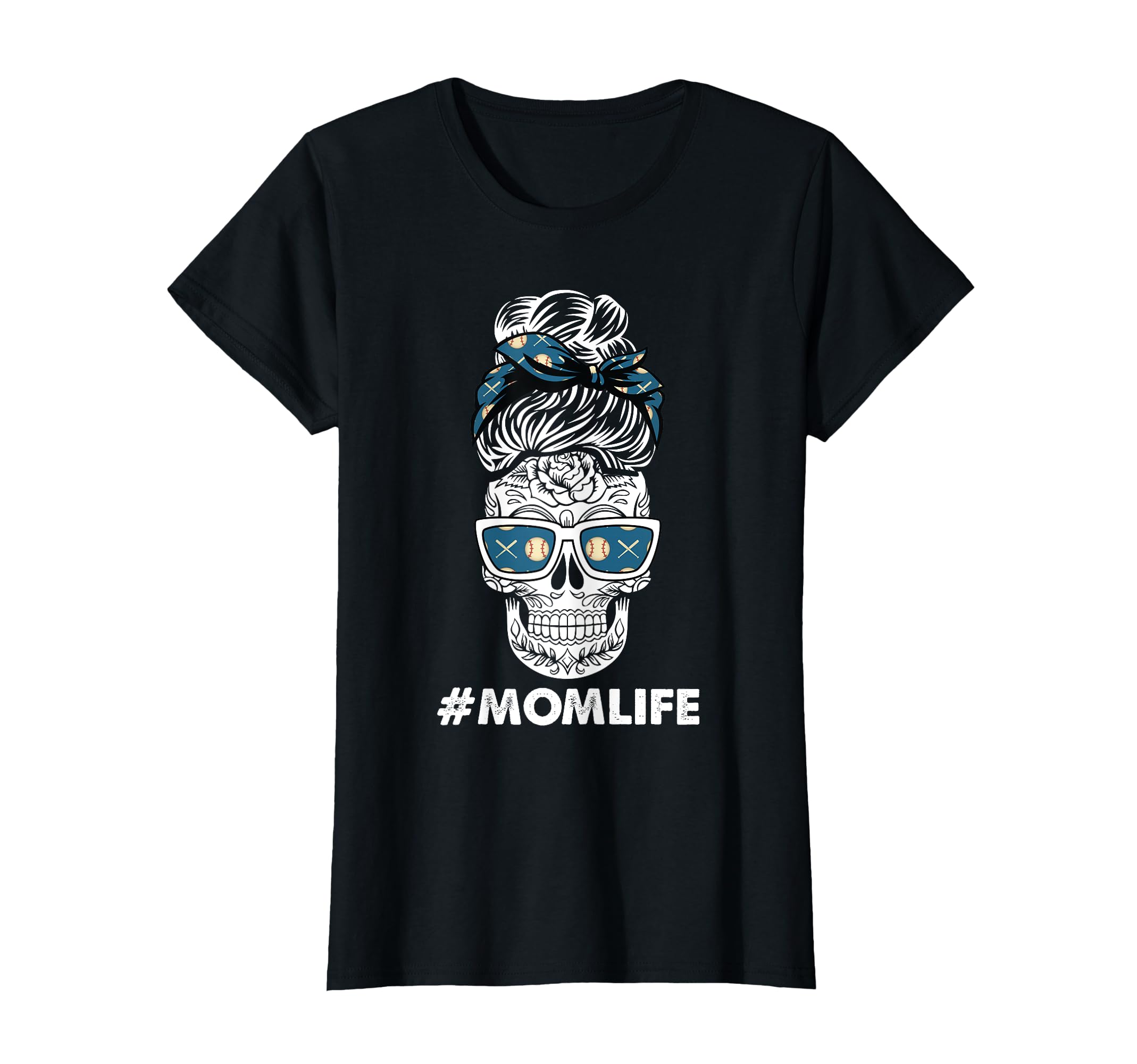 Baseball Mom Life Dia De Los Muertos T-Shirt - Novelty Apparel for Adults - T-Shirt, Sweatshirt, Hoodie