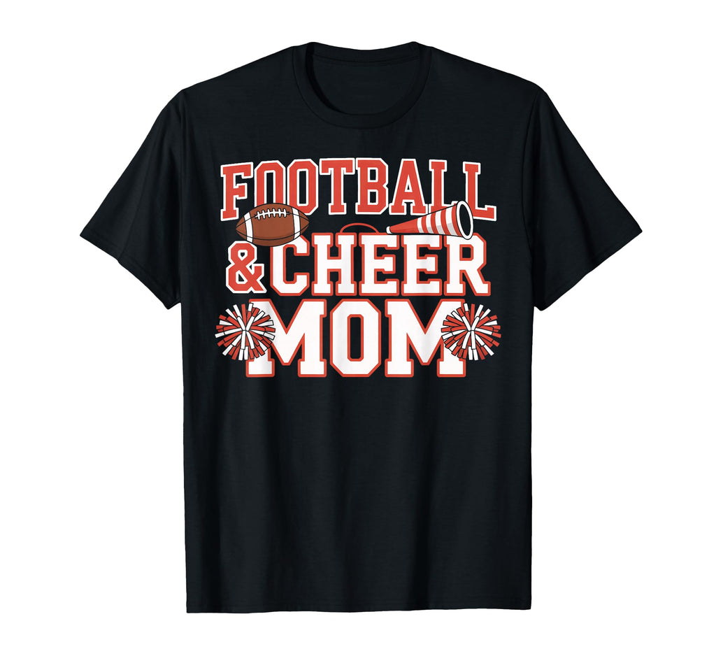 Football And Cheer Mom Spirited Game T-Shirt - Custom Art Print Men Women - T-Shirt, Sweatshirt, Hoodie