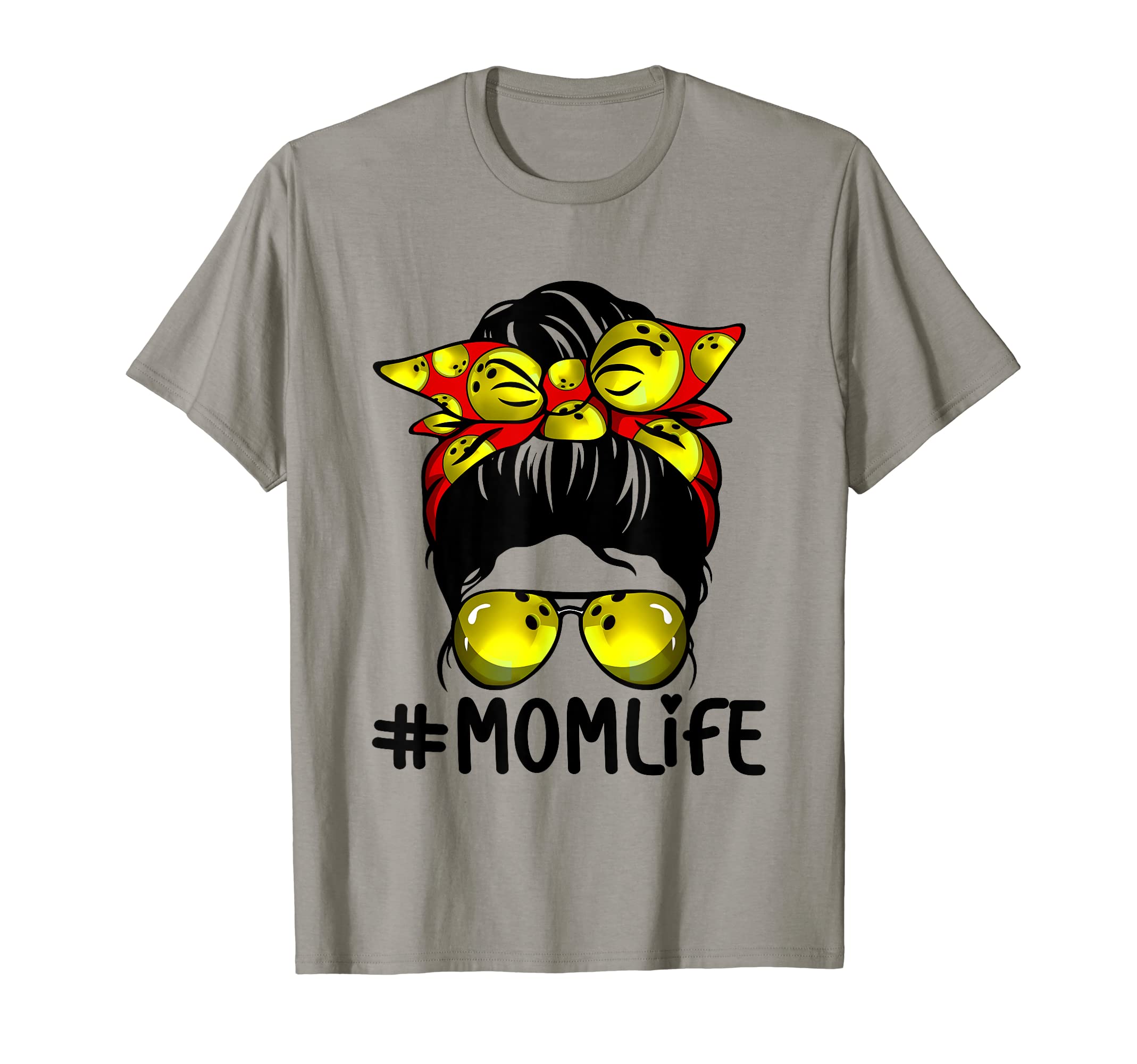 Bowling Messy Bun Proud Mom Baseball T-Shirt - Fun Novelty Design Unisex - T-Shirt, Sweatshirt, Hoodie