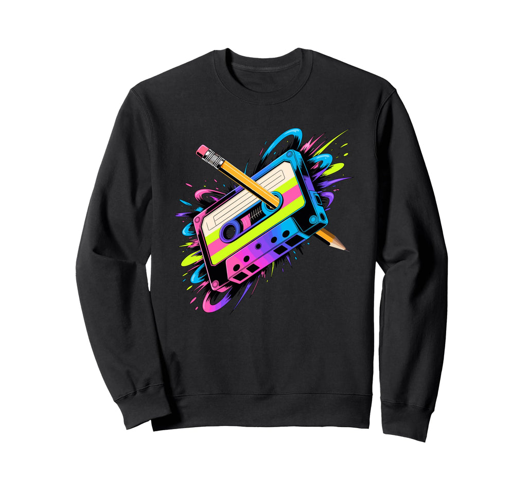 Splash Art Cassette Player Music Sweatshirt - Trendy Graphic Men Women - T-Shirt, Sweatshirt, Hoodie