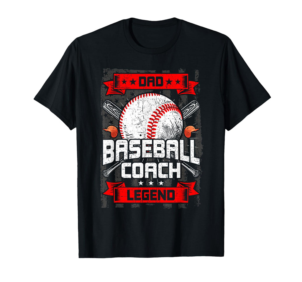 Dad Baseball Coach Legend Baseball T-Shirt - Novelty Apparel for Adults - T-Shirt, Sweatshirt, Hoodie