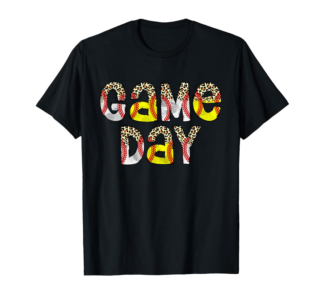 Game Day Leopard Baseball Softball T-Shirt - Fun Novelty Design for Adults - T-Shirt, Sweatshirt, Hoodie