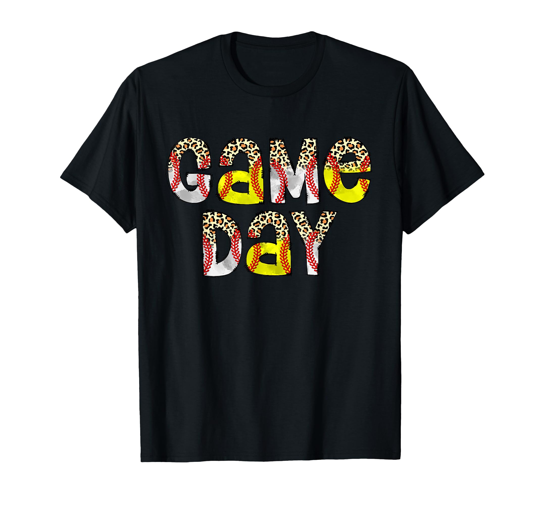 Game Day Leopard Baseball Softball T-Shirt - Fun Novelty Design for Adults - T-Shirt, Sweatshirt, Hoodie