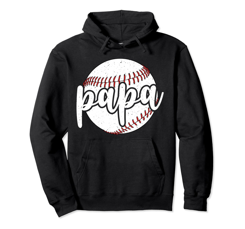 Papa Proud Baseball Papa Baseball Hoodie - Novelty Apparel for Adults - T-Shirt, Sweatshirt, Hoodie