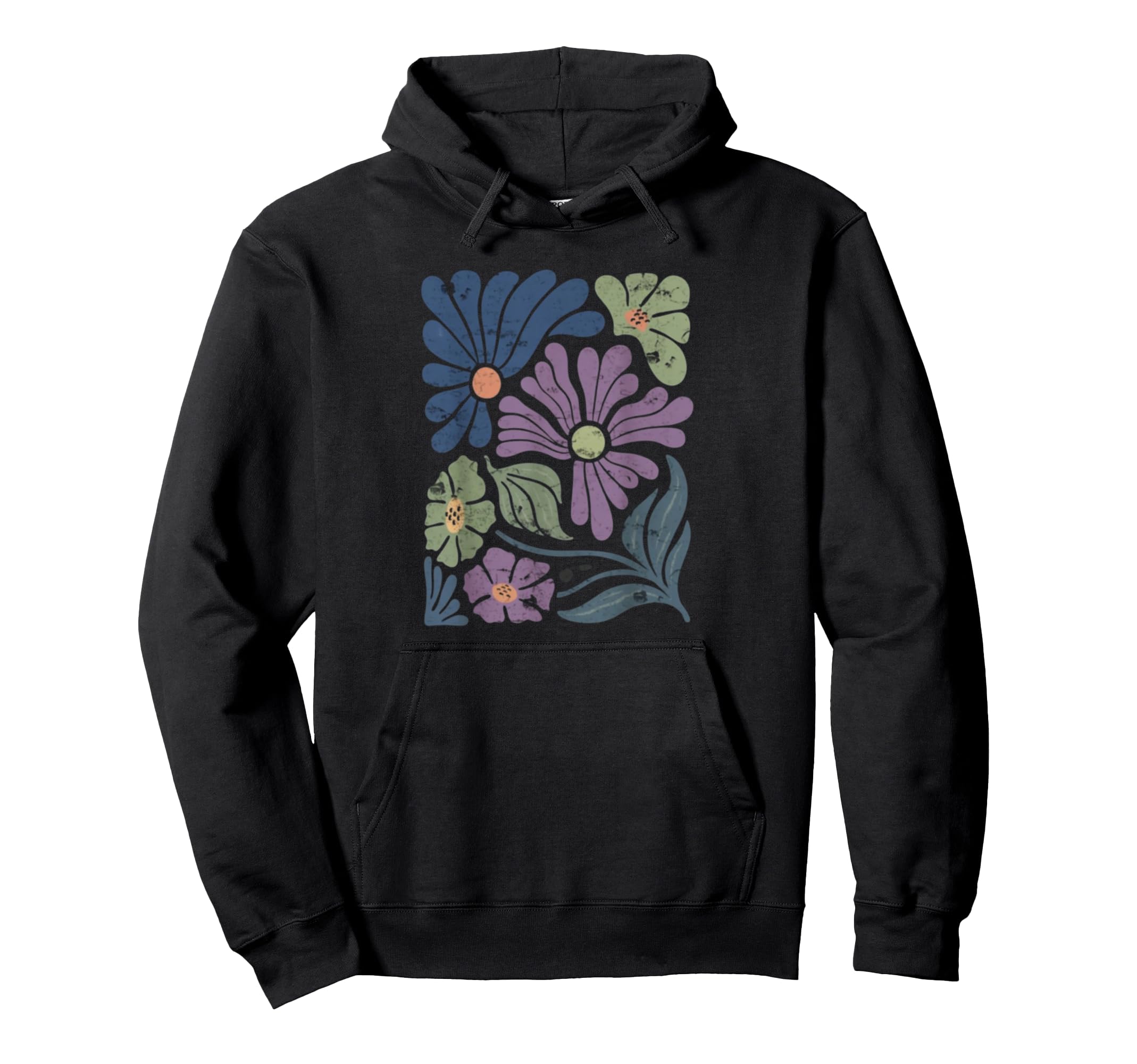 Boho Wildflower Distressed Flower Hoodie - Fun Novelty Design for Adults - T-Shirt, Sweatshirt, Hoodie