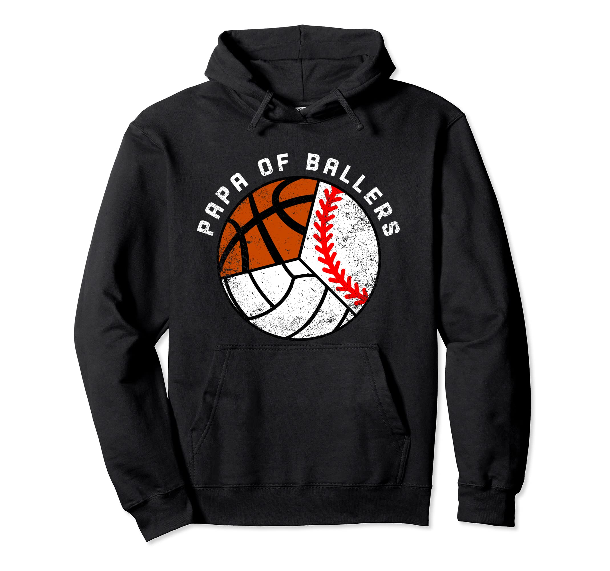 Papa Ballers Funny Baseball Hoodie - Custom Art Print for Adults - T-Shirt, Sweatshirt, Hoodie