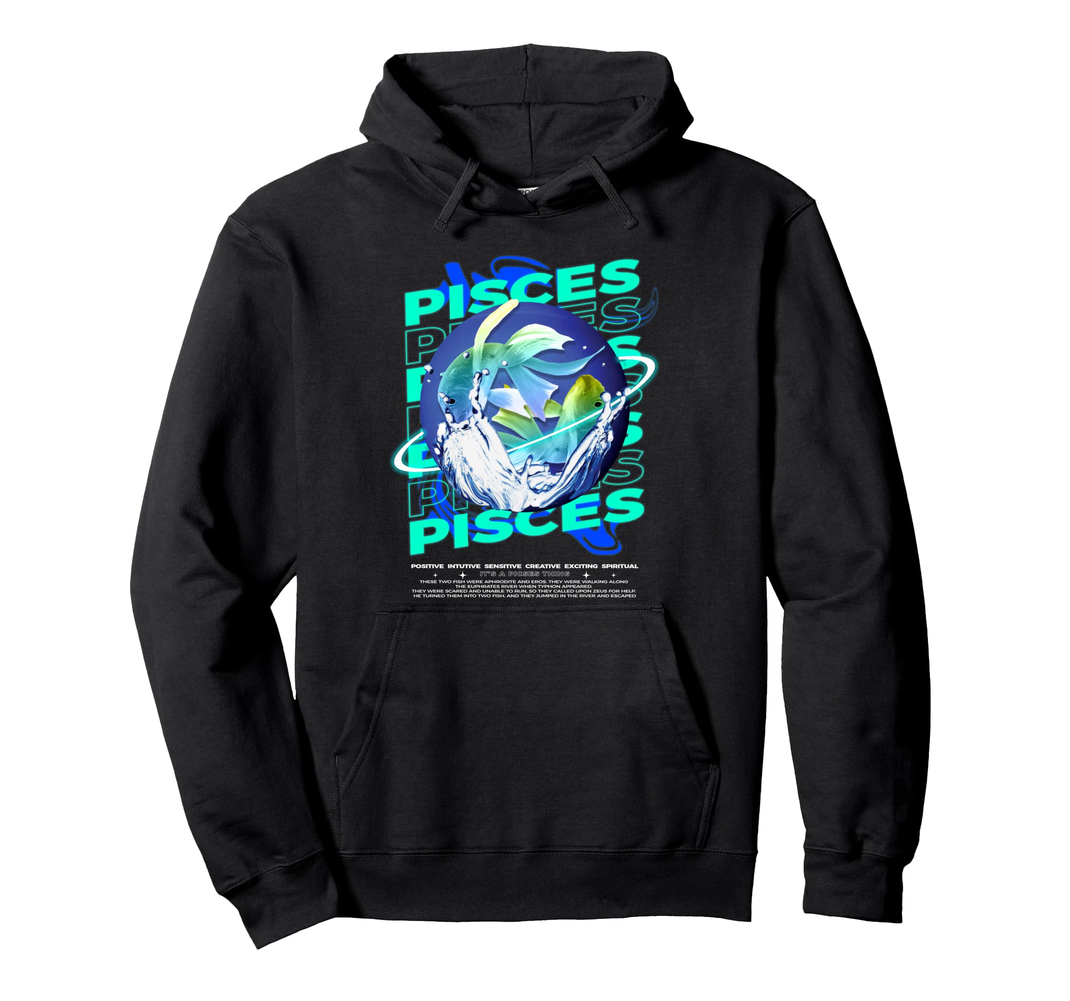 Pisces Fish Zodiac Aesthetic Edgy Hoodie - Graphic Print Men Women - T-Shirt, Sweatshirt, Hoodie