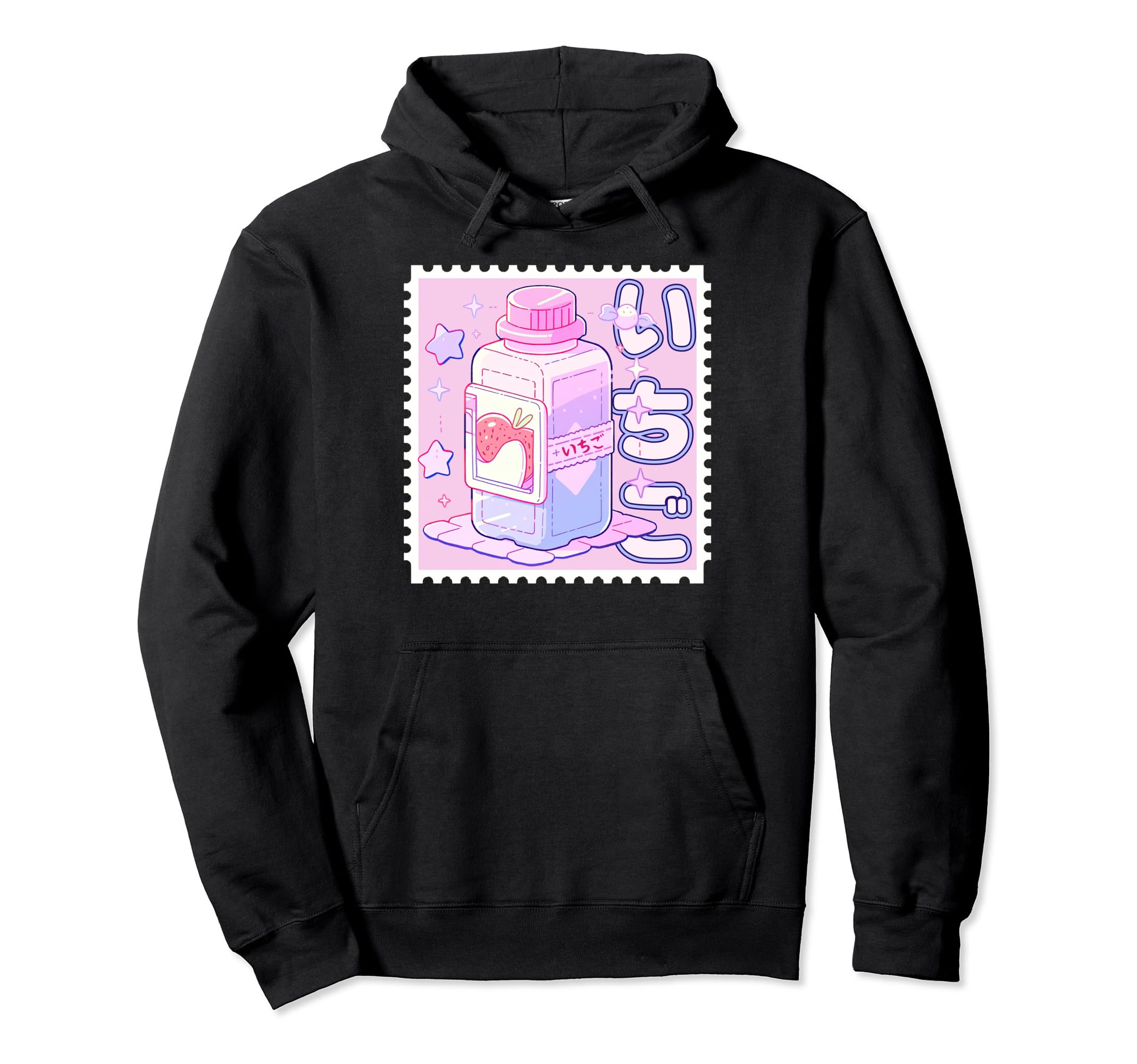 Strawberry Milk Drink Y2K Anime Hoodie - Minimalist Print for Adults - T-Shirt, Sweatshirt, Hoodie