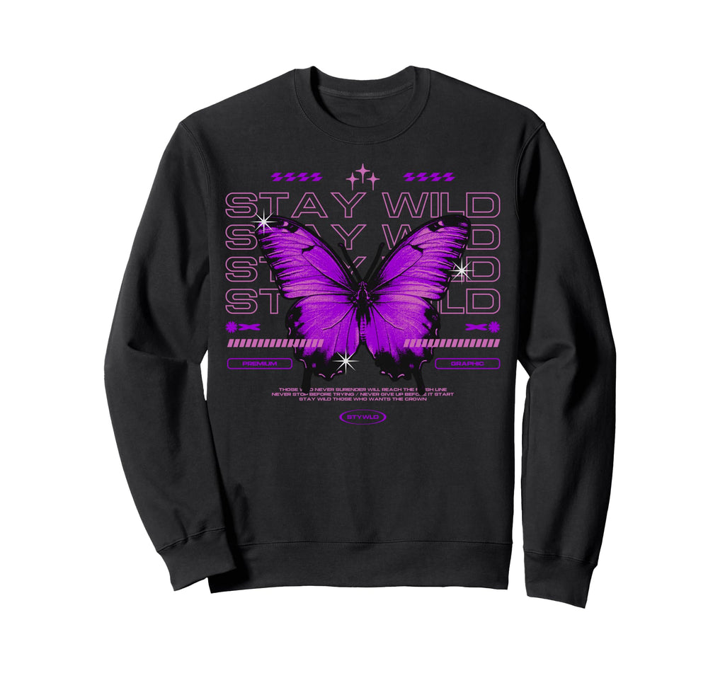 Y2K Butterfly Bold Urban Sweatshirt - Casual Everyday Wear for Adults - T-Shirt, Sweatshirt, Hoodie