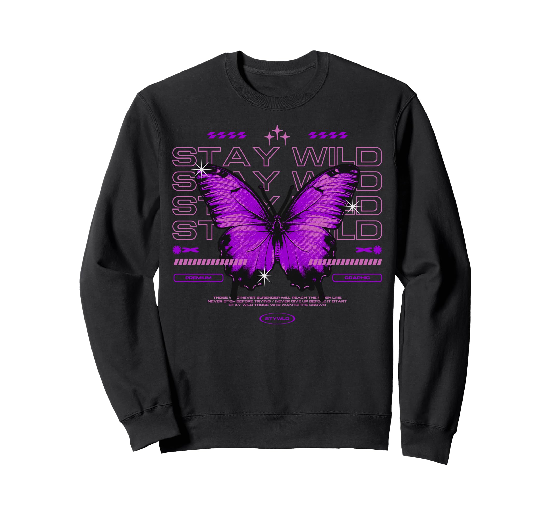 Y2K Butterfly Bold Urban Sweatshirt - Casual Everyday Wear for Adults - T-Shirt, Sweatshirt, Hoodie