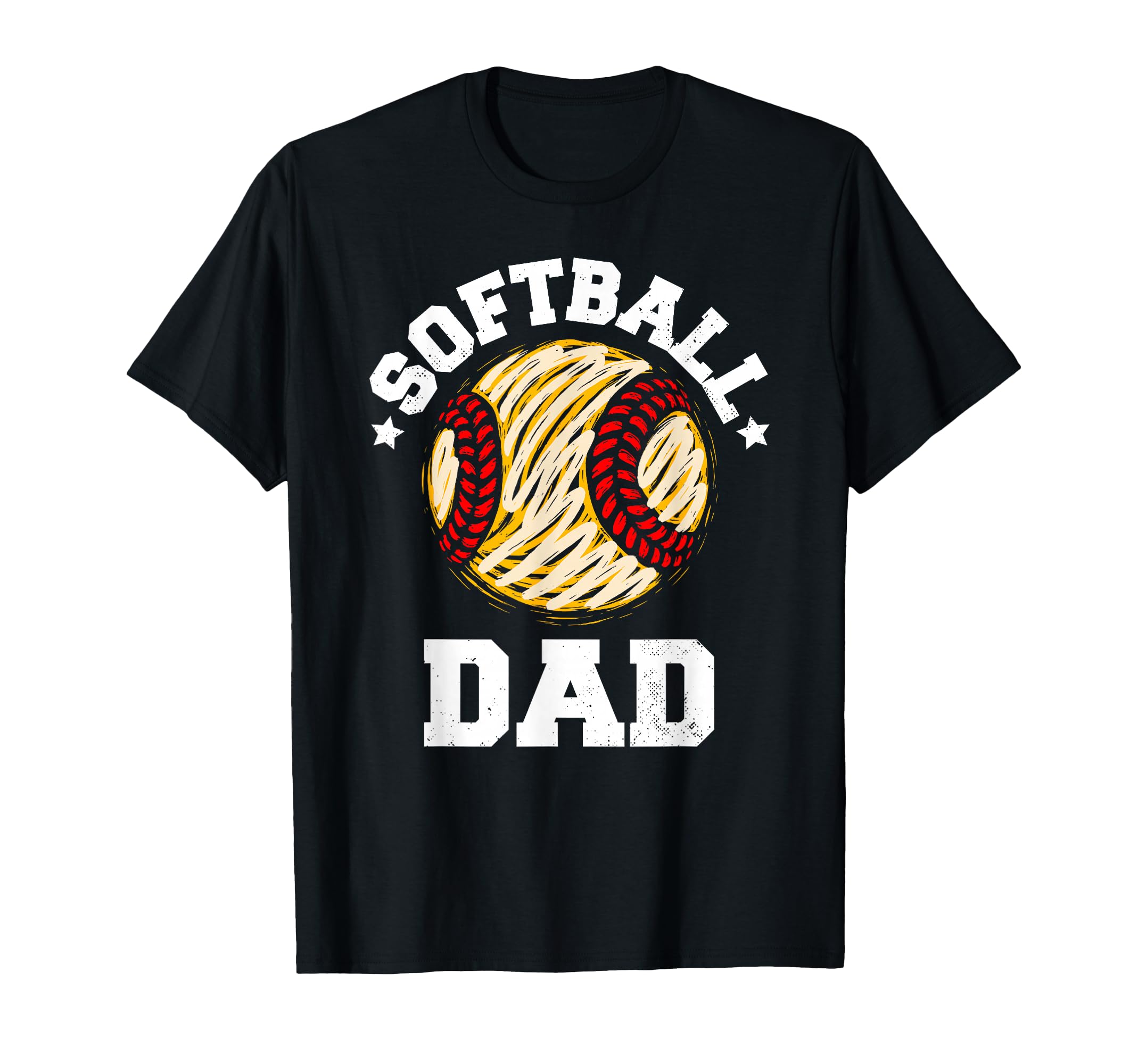 Softball Dad Distressed Funny T-Shirt - Aesthetic Graphic Men Women - T-Shirt, Sweatshirt, Hoodie