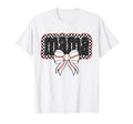 Mama Coquette Bow Baseball Cheer Mom T-Shirt - Minimalist Print Men Women - T-Shirt, Sweatshirt, Hoodie