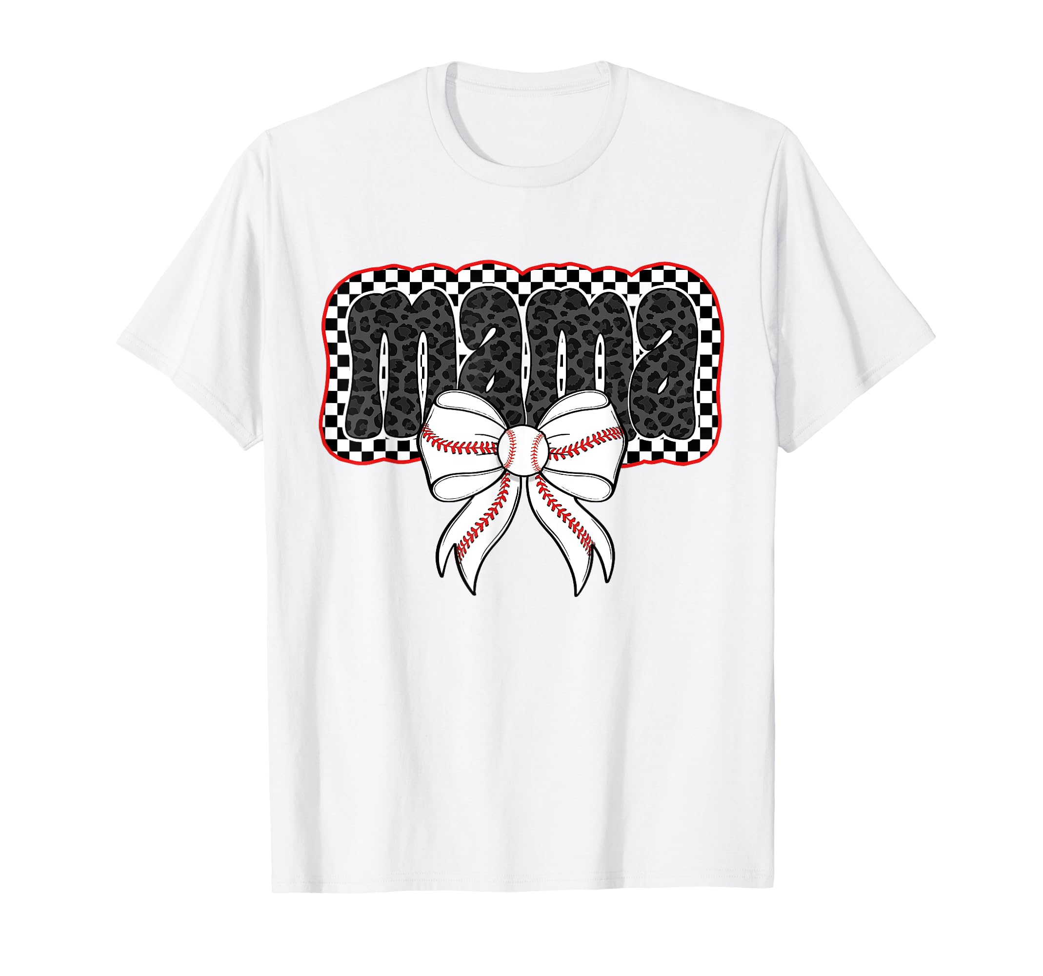 Mama Coquette Bow Baseball Cheer Mom T-Shirt - Minimalist Print Men Women - T-Shirt, Sweatshirt, Hoodie