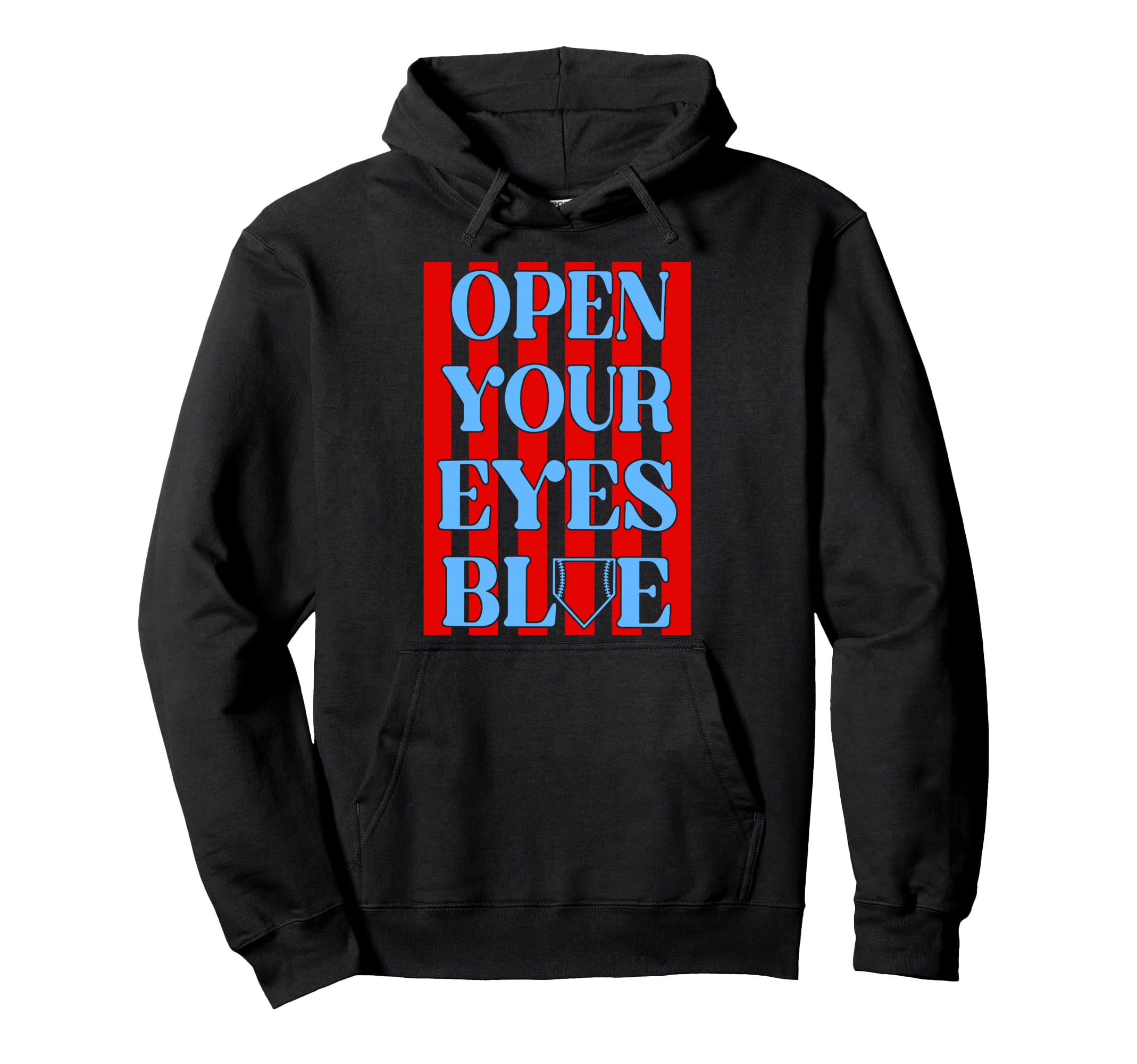 Open Your Eyes Blue Funny Baseball Hoodie - Streetwear Style Unisex - T-Shirt, Sweatshirt, Hoodie