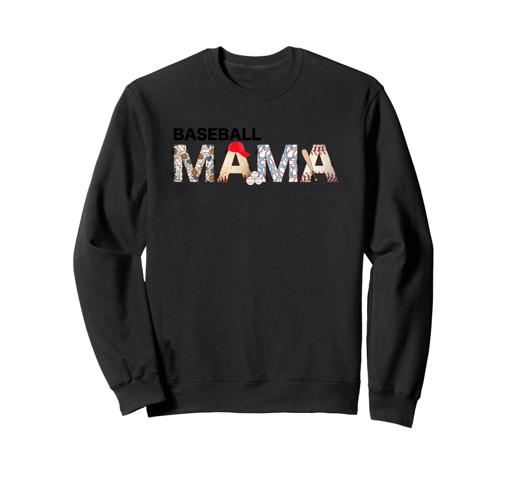 Baseball Mama Enthusiast Sports Sweatshirt - Custom Art Print for Adults - T-Shirt, Sweatshirt, Hoodie