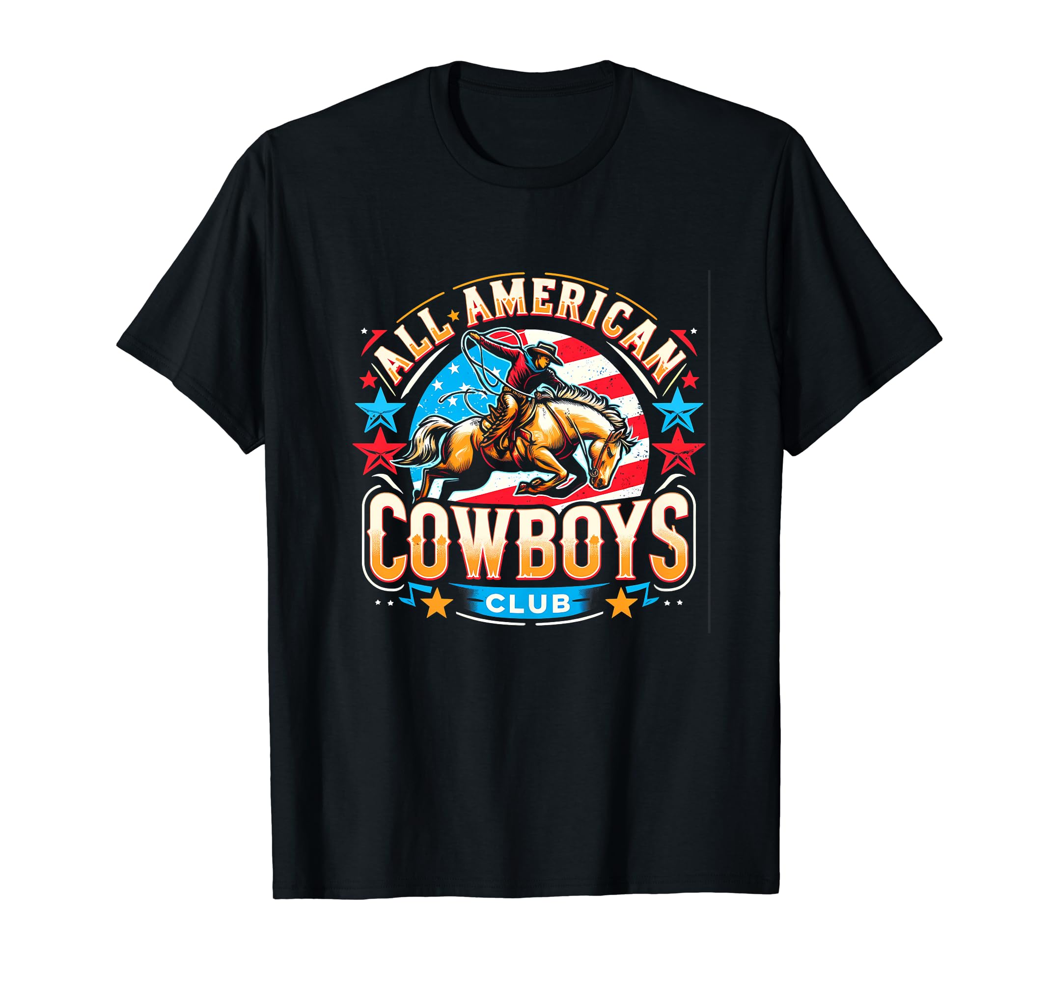 All American Cowboys Club Western T-Shirt - Novelty Apparel Men Women - T-Shirt, Sweatshirt, Hoodie