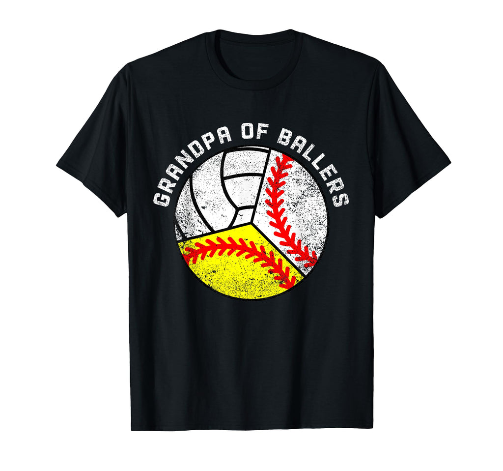 Grandpa Ballers Funny Baseball Softball T-Shirt - Graphic Print Unisex - T-Shirt, Sweatshirt, Hoodie