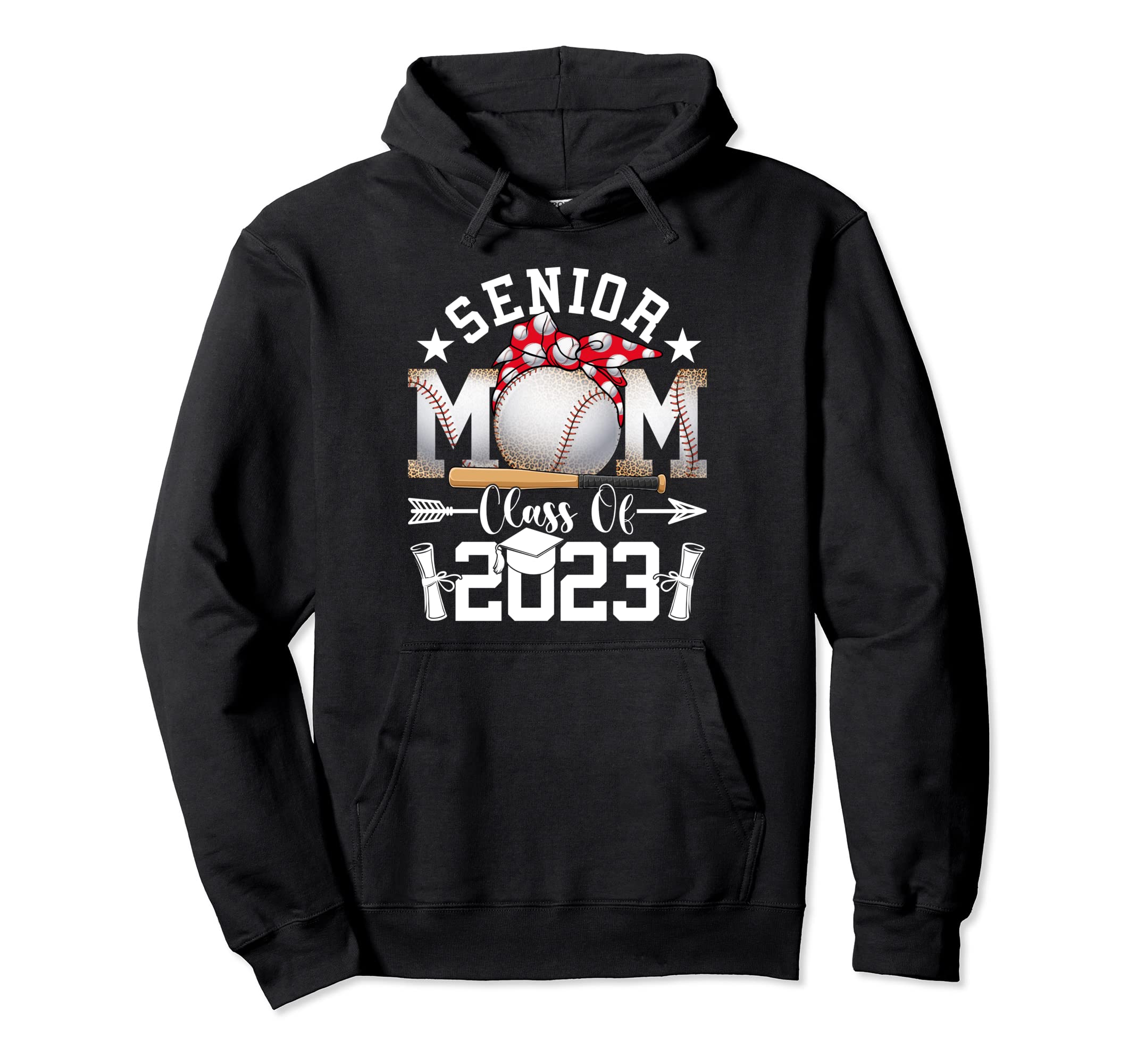 Senior 23 Baseball Mom Class 2023 Graduated Hoodie - Trendy Graphic Unisex - T-Shirt, Sweatshirt, Hoodie
