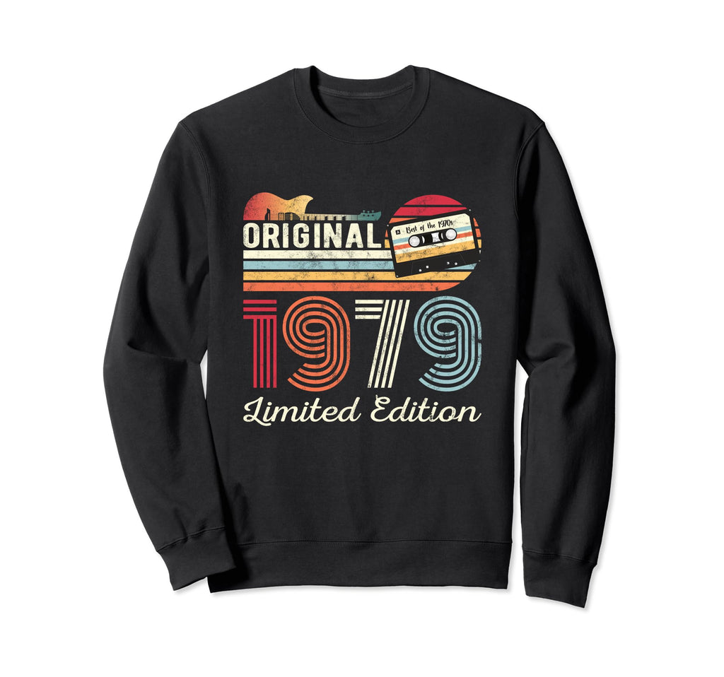 Original 1979 Birthday Guitar Sweatshirt - Minimalist Print Men Women - T-Shirt, Sweatshirt, Hoodie