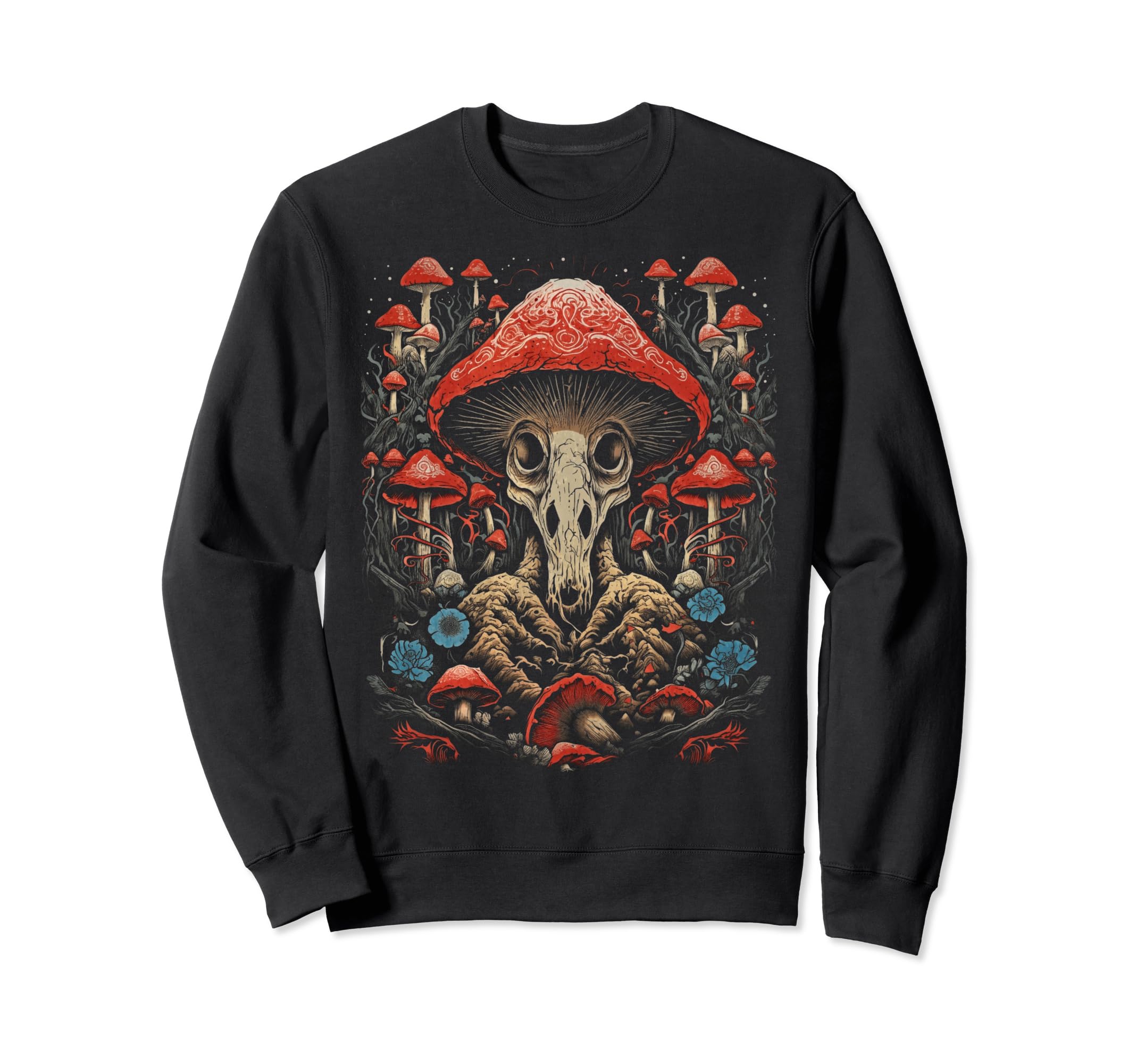 Mushroom Hippie Goth Grunge Sweatshirt - Aesthetic Graphic Men Women - T-Shirt, Sweatshirt, Hoodie