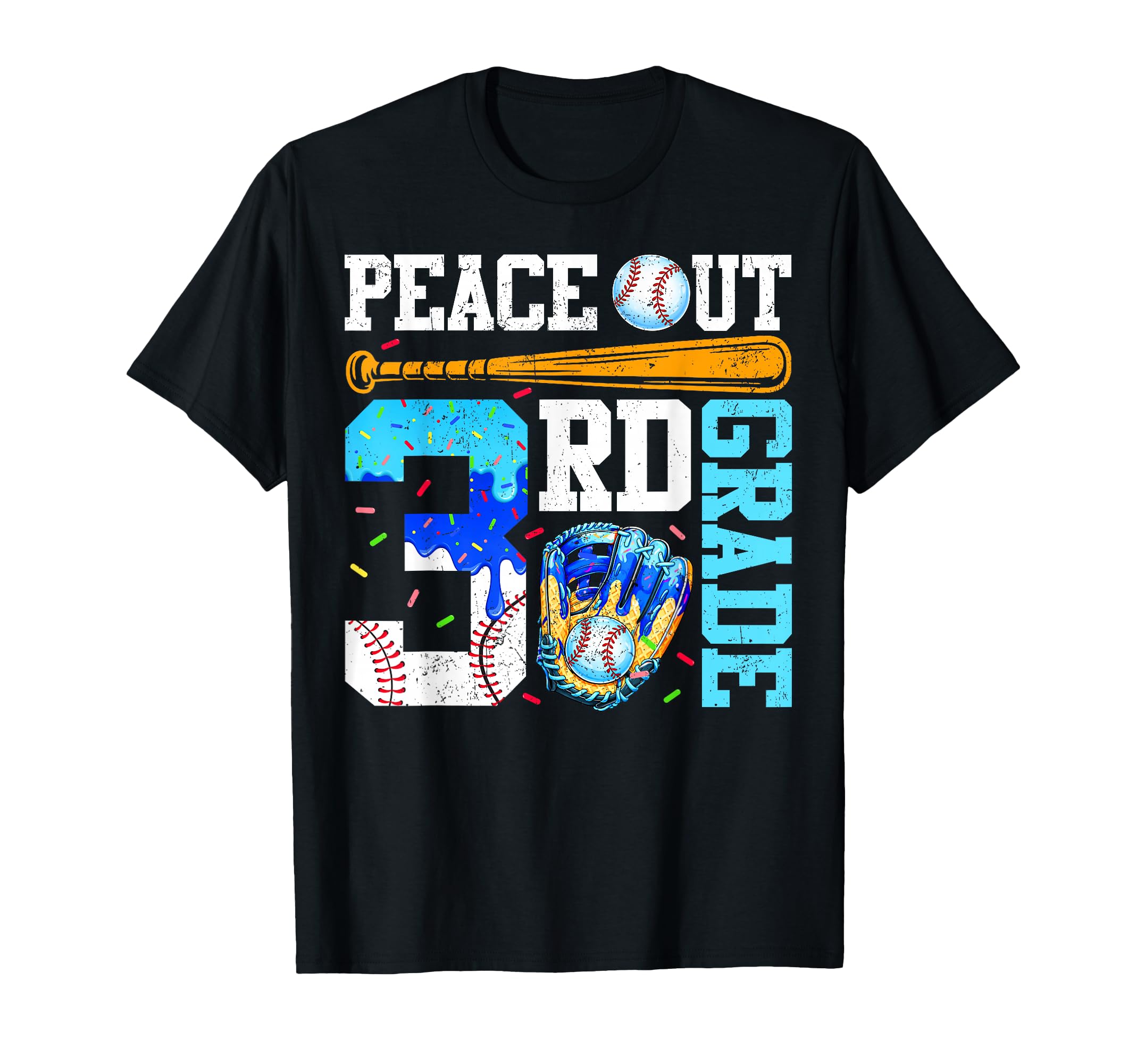 Peace Out 3Rd Grade Third Baseball T-Shirt - Unique Graphic for Adults - T-Shirt, Sweatshirt, Hoodie