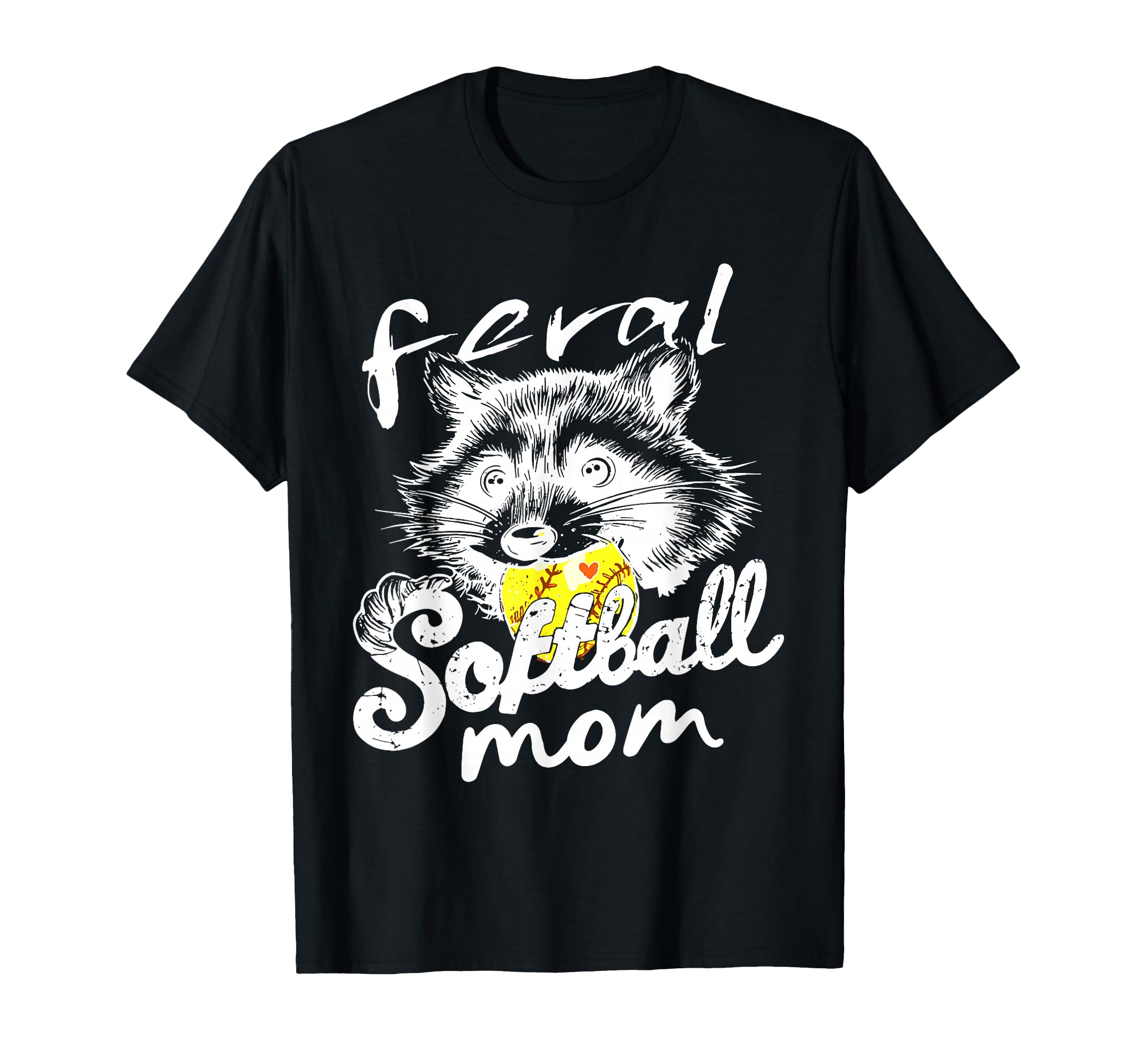Raccoon Feral Softball Mom Mothers T-Shirt - Aesthetic Graphic for Adults - T-Shirt, Sweatshirt, Hoodie