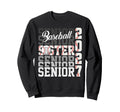 Senior 2027 Baseball Sister Proud Sweatshirt - Novelty Apparel Unisex - T-Shirt, Sweatshirt, Hoodie