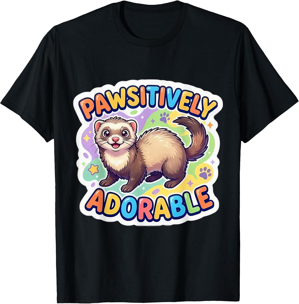 Pawsitively Adorable Ferret Owner Lover Merch - Adult & Kids T-Shirts, Sweatshirts & Hoodies apparel design preview 1
