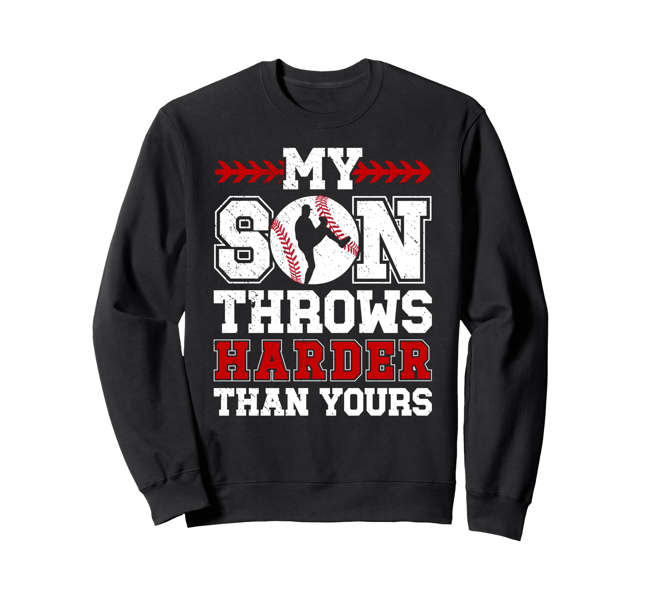Proud Baseball Pitcher Mom Baseball Sweatshirt - Trendy Graphic for Adults - T-Shirt, Sweatshirt, Hoodie