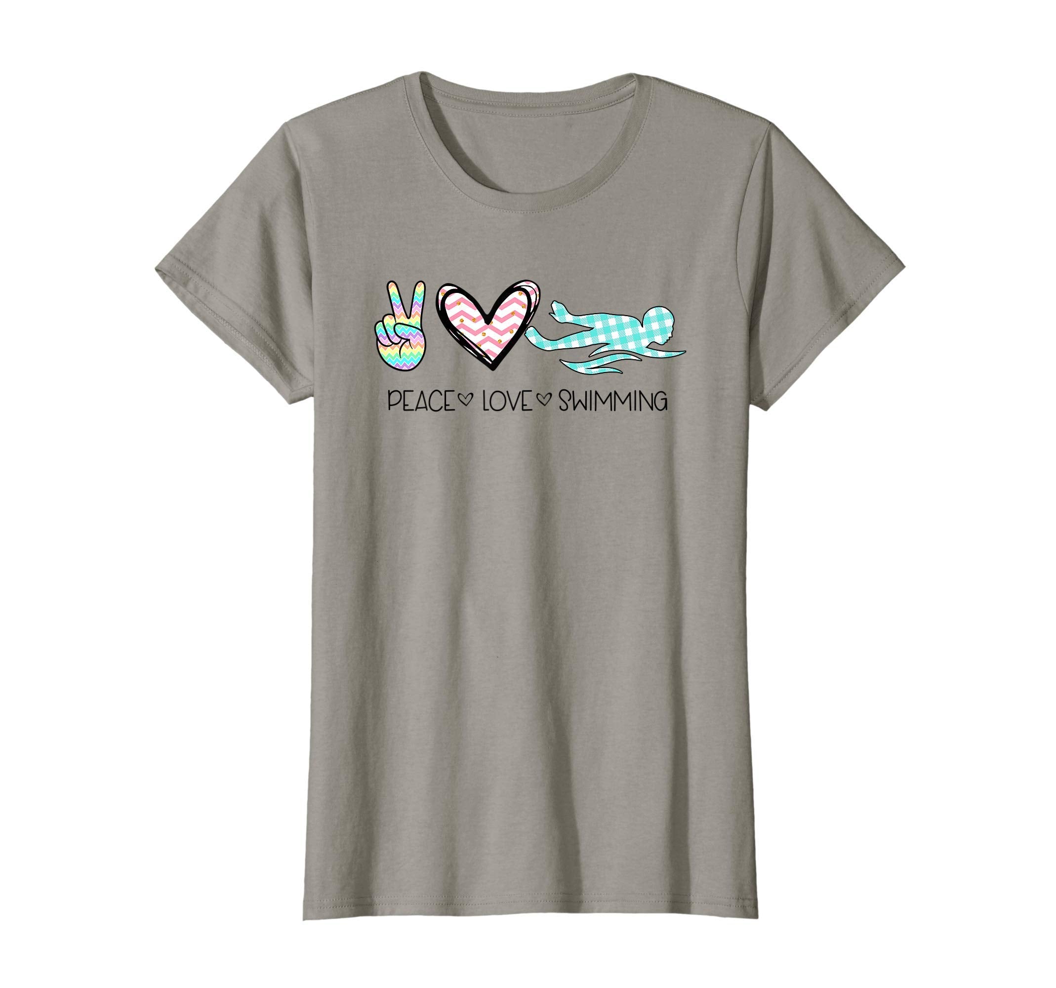 Peace Love Swimming Teen T-Shirt - Trendy Graphic Men Women - T-Shirt, Sweatshirt, Hoodie