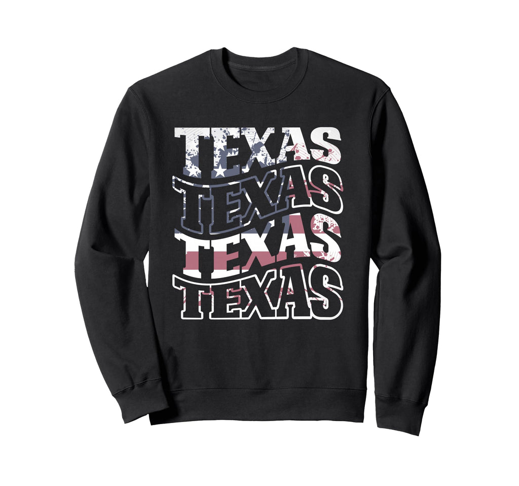 Texas Texan American Flag Distressed Sweatshirt - Novelty Apparel Men Women - T-Shirt, Sweatshirt, Hoodie