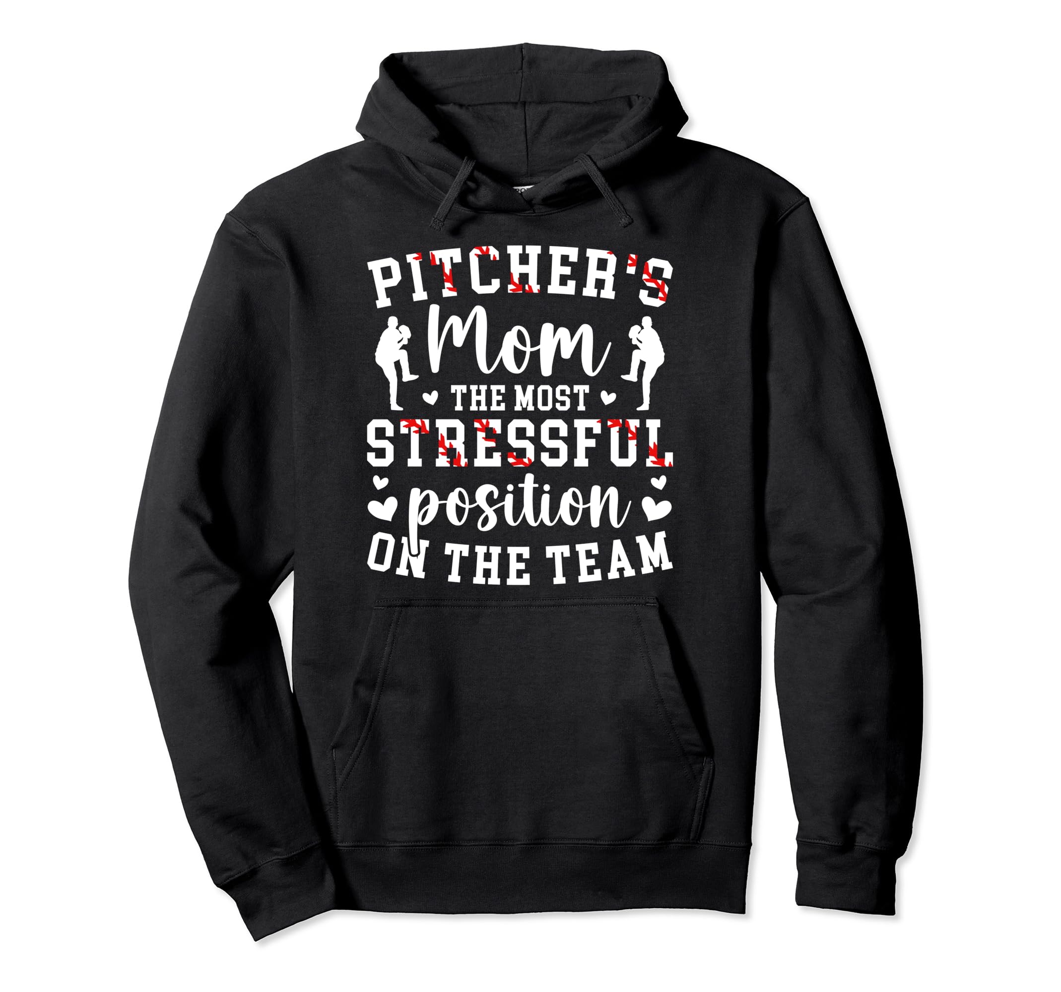 Baseball Pitcher Mom Funny Mom Hoodie - Minimalist Print for Adults - T-Shirt, Sweatshirt, Hoodie