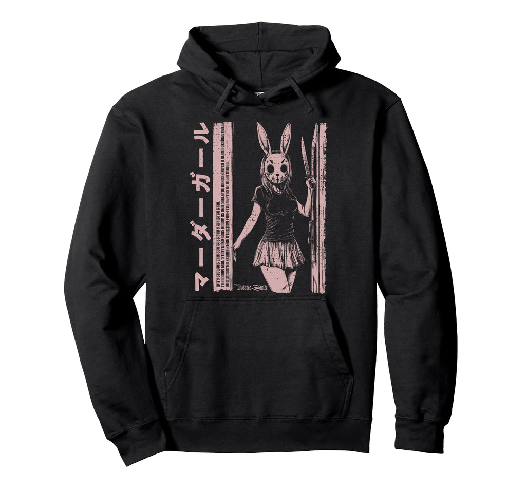 Anime Horror Bunny Aesthetic Soft Hoodie - Fun Novelty Design Men Women - T-Shirt, Sweatshirt, Hoodie