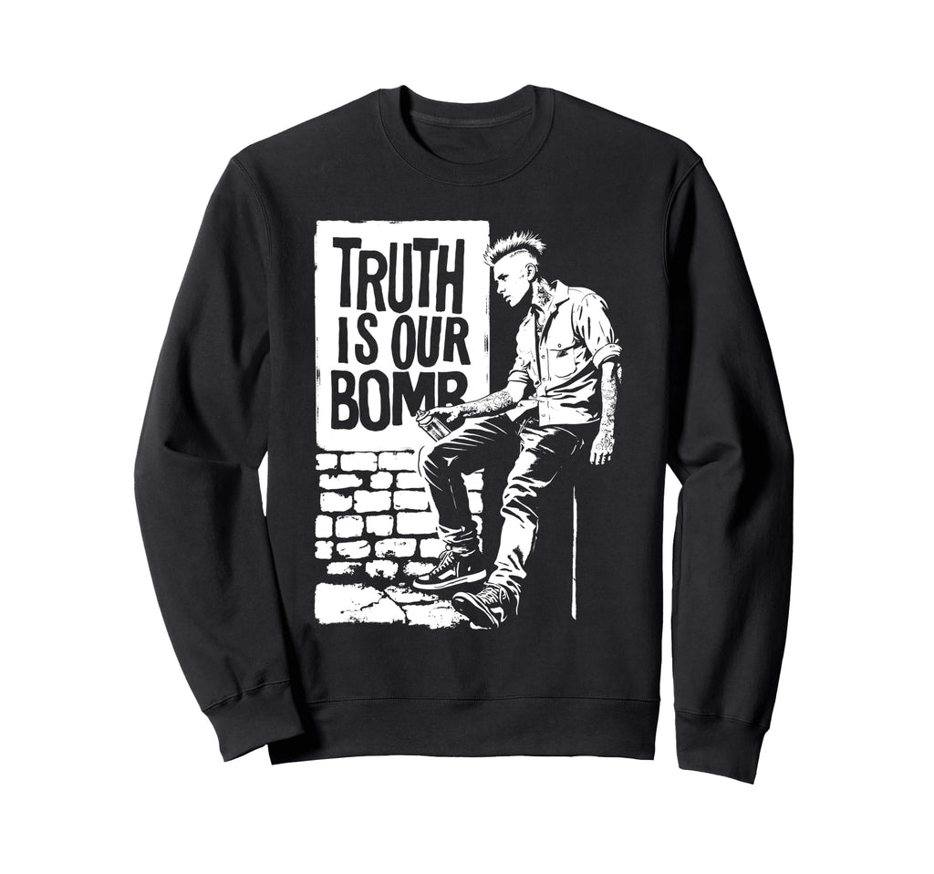 Punk Rock 90S Grunge Distressed Sweatshirt - Graphic Print for Adults - T-Shirt, Sweatshirt, Hoodie