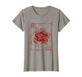 Grunge Red Rose Floral Distressed T-Shirt - Minimalist Print for Adults - T-Shirt, Sweatshirt, Hoodie