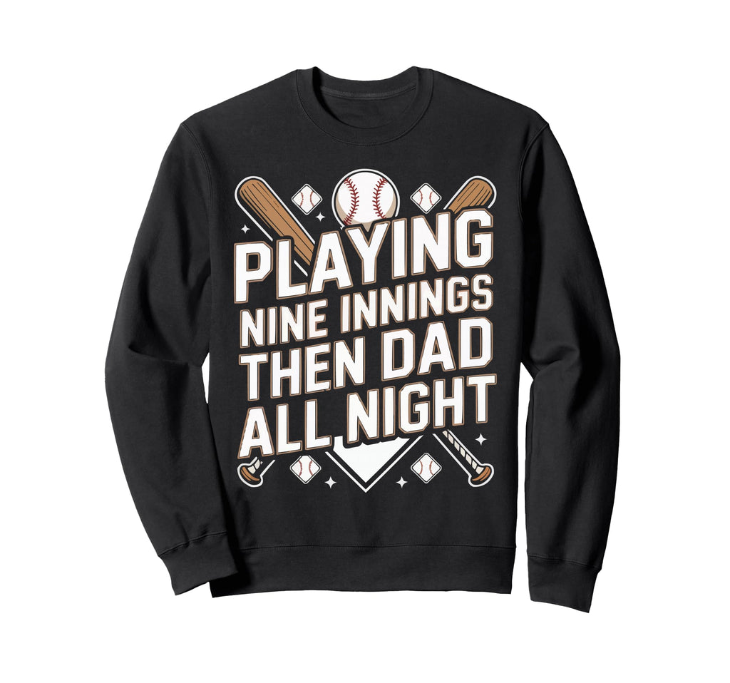 Baseball Dad Baseballer Daddy Sweatshirt - Aesthetic Graphic for Adults - T-Shirt, Sweatshirt, Hoodie