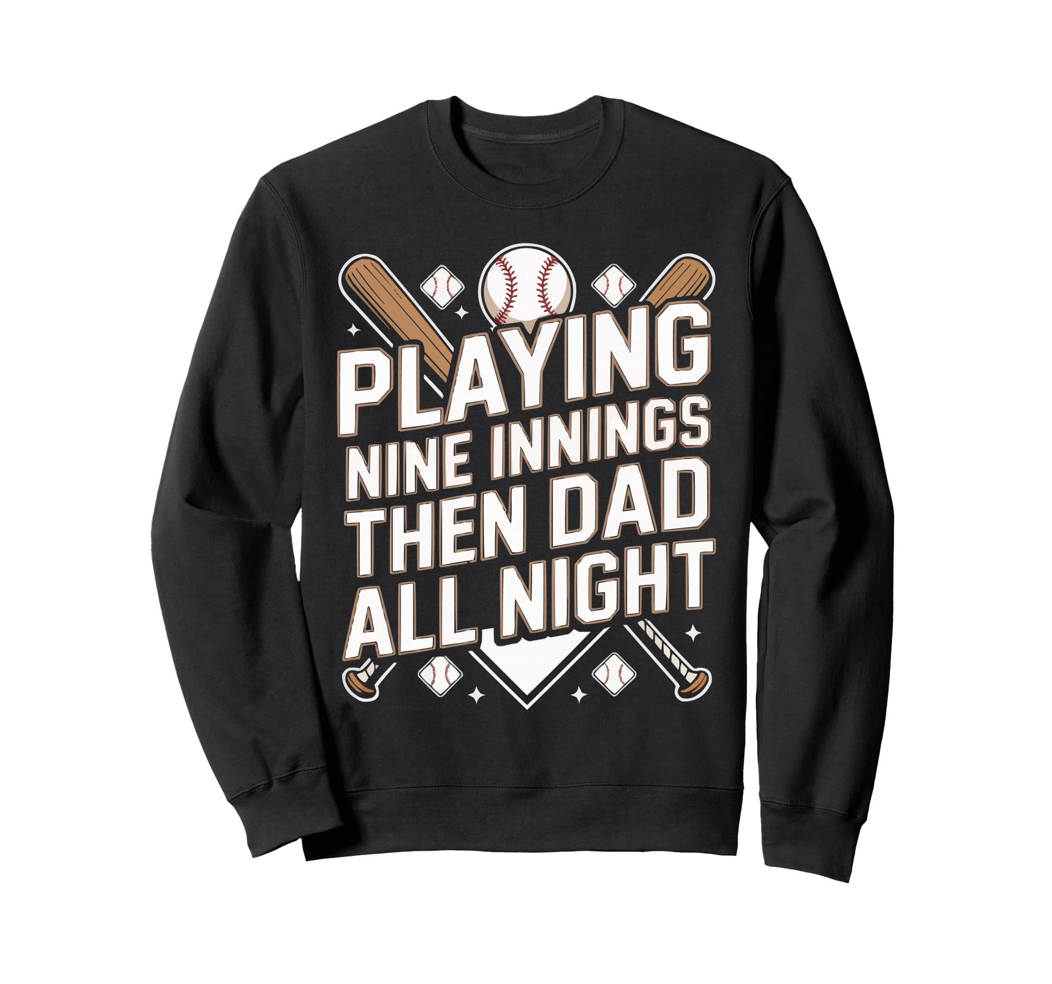 Baseball Dad Baseballer Daddy Sweatshirt - Aesthetic Graphic for Adults - T-Shirt, Sweatshirt, Hoodie