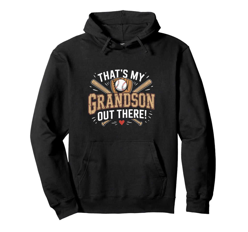 Funny Baseball Grandpa Proud Grandson Hoodie - Unique Graphic Unisex - T-Shirt, Sweatshirt, Hoodie