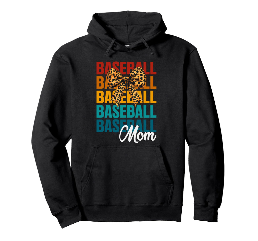 Coquette Bow Baseball Mom Baseball Lovers Hoodie - Trendy Graphic Unisex - T-Shirt, Sweatshirt, Hoodie